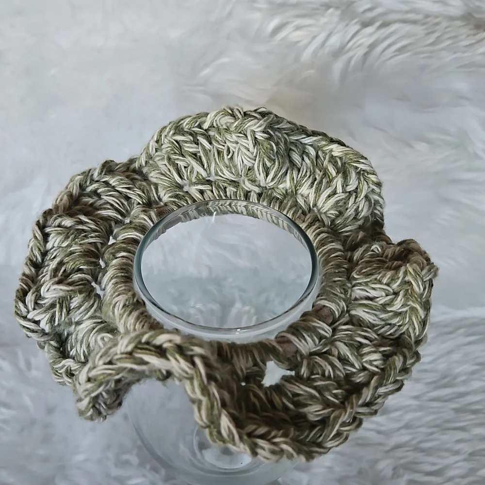 Handmade Sage Green Crochet Ballerina Scrunchie Tutu Bun Hair Accessory Gift